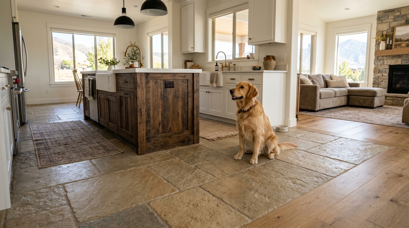 Kitchen Floors That Handle Snow, Pets, and Daily Cooking in Utah Homes